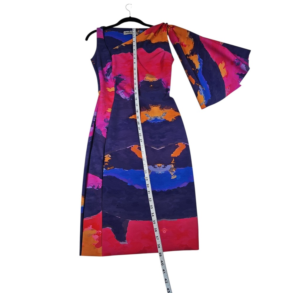 Chiara Boni La Petite Robe Italian Dress Abstract Print One Shoulder 42 US 6 New - Picture 11 of 12